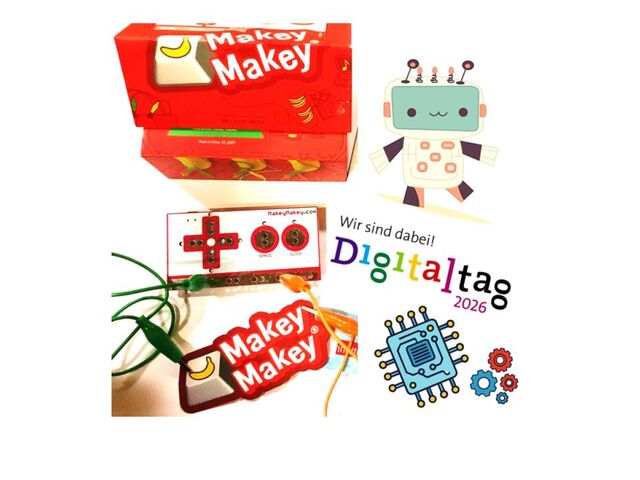 Bild zum Logo Bundesweiter Digitaltag und einem Makey Makey-Kit