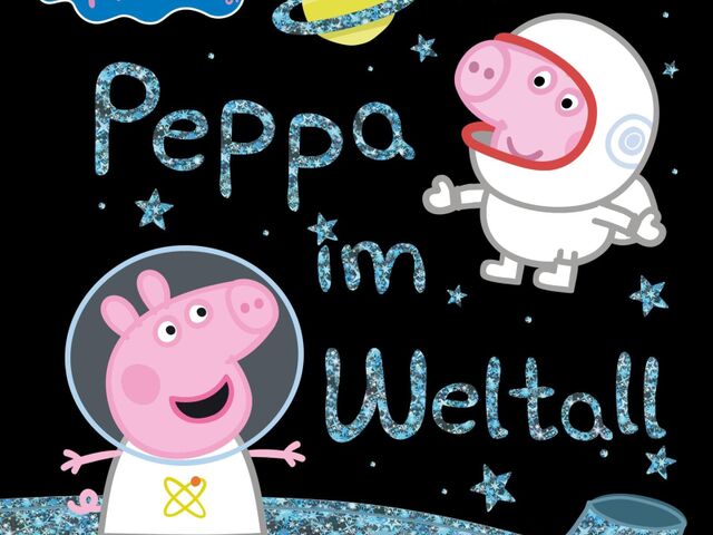 Foto vom Coverbild des Kinderbuches "Peppa im Weltall"