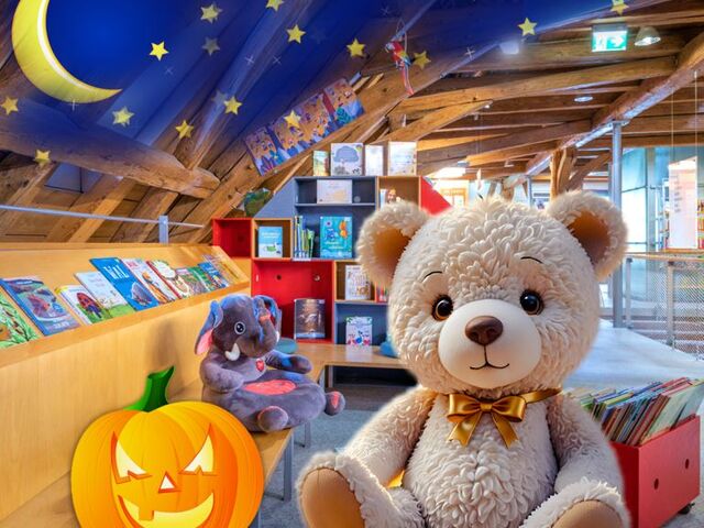 Bild von einem Teddy in der Kinderbücherei