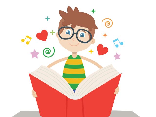 Bild von einem Jungen mit einem Buch