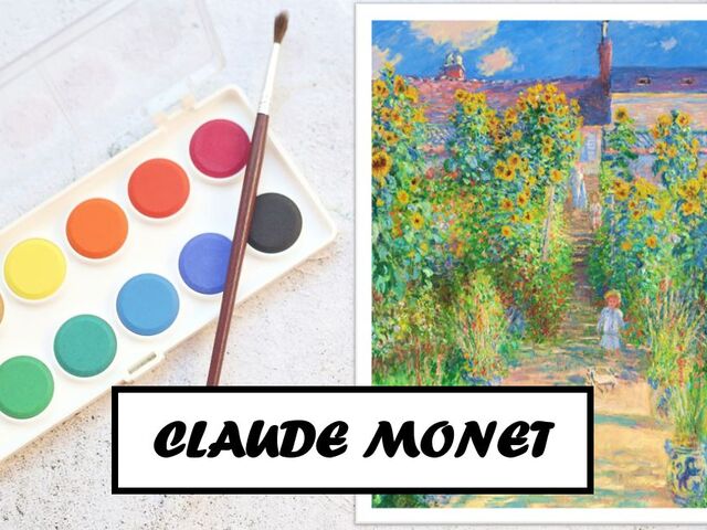 Bild von Malfarben und einem Gemälde von Claude Monet